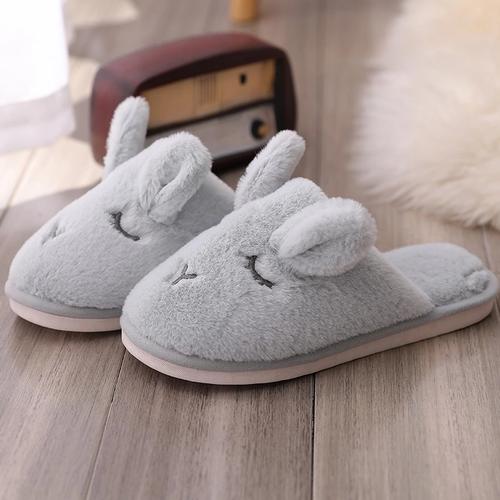 Foto Produk ARAMI BUNNY EAR CHARACTER | Sendal Kamar Tidur Katun Anti Slip GREY - Abu-abu, 40-41 dari Arami Lifestyle