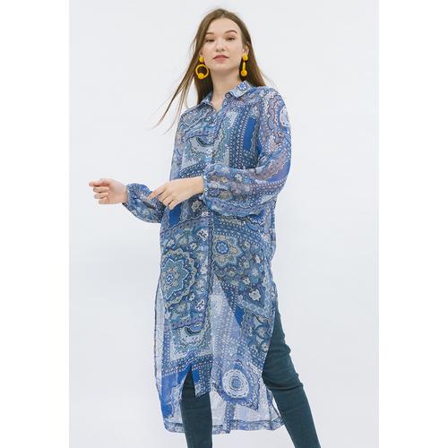 Foto Produk Minimal Decorative Mandala Shirt Dress Blue - L dari minimal