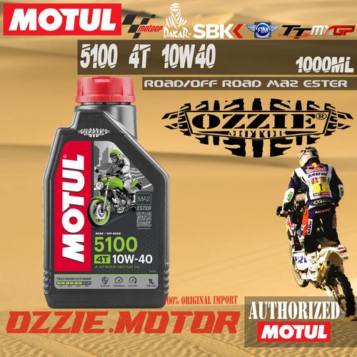 Foto Produk OLI MOTUL IMPORT 5100 4T ESTER/10W40/1000ml/MA2/ORIGINAL dari Ozzie Motor