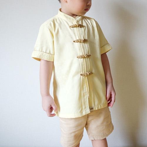 Gambar Kemeja Cheongsam Anak Laki-Laki Yellow Gold - XS dari Littleprince_kids Jakarta Utara Tokopedia