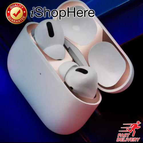Foto Produk Sticker Anti Debu 18k Gold Plated Apple AirPods Airpod Pro Dust Guard - Merah Muda dari iShop Here