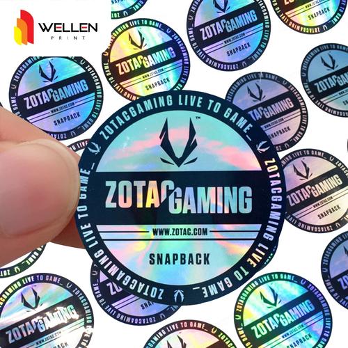Foto Produk Cetak Sticker Hologram / Stiker Rainbow / Lebel Pelangi Custom - 2.5 x 2.5 cm dari WELLEN PRINT