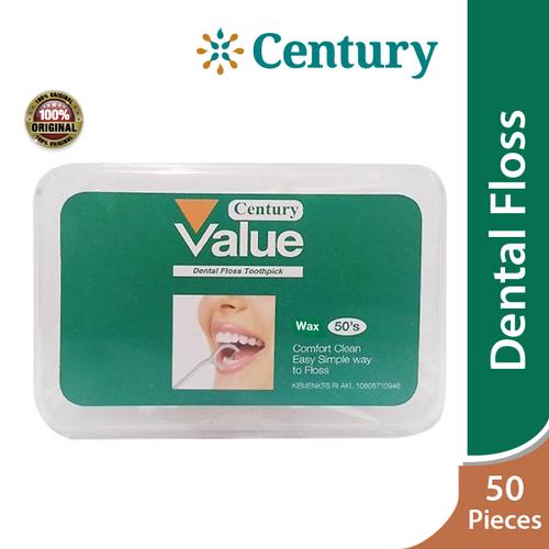 Gambar CENTURY DENTAL FLOSS WAX 50`S / BENANG GIGI / TUSUK GIGI dari CENTURY HEALTHCARE undefined Tokopedia
