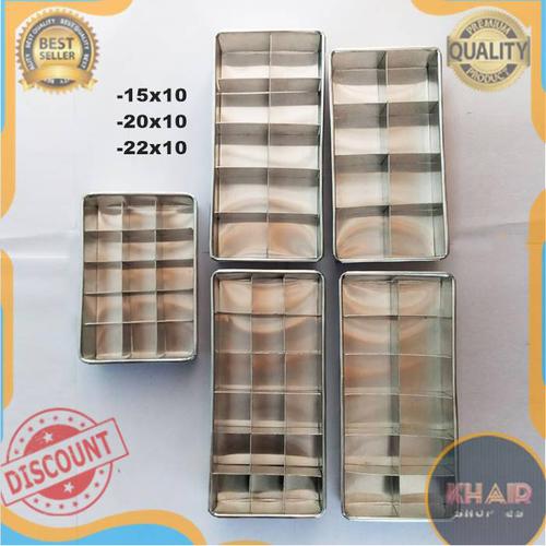 Foto Produk Loyang brownies sekat ukuran 20x10 dan 22x10 cm Cetakan brownies - 10x10 4 sekat, Hanya sekat dari KhairaShop25