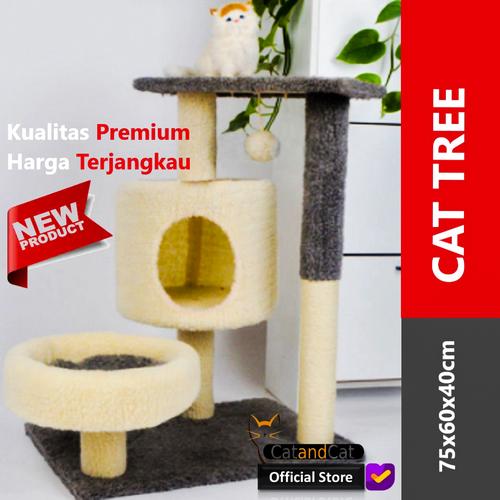 Foto Produk Cat Tree premium, elegan dan minimalis, bahan lembut dan struktur kuat dari catandcat