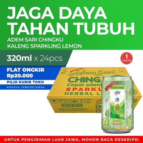 Foto Produk Adem Sari Ching Ku Minuman Penyejuk Kaleng Sparking Lemon 1 Ctn 320 Ml dari Enesis Official Store