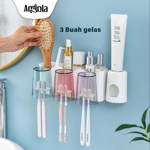 Gambar Tempat Sikat Gigi Rak Sikat Gigi Gantung Rak Skin Care D37/D39 - 3-CUP dari Angola Official Store Kab. Tangerang Tokopedia