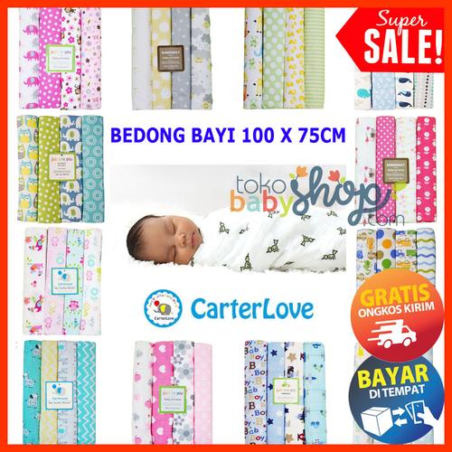 Foto Produk Bedong 4in1 Kain Bayi by Carter Carters Besar Jumbo Selimut Isi 4 dari Tokobabyshop