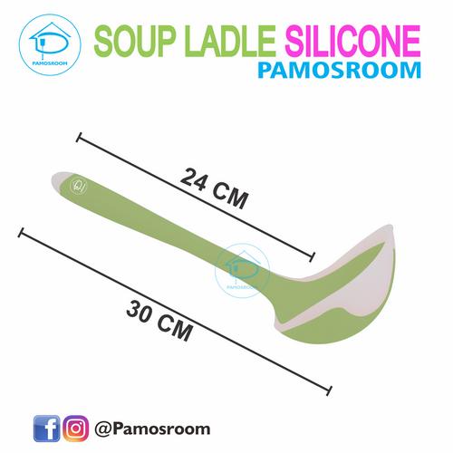 Foto Produk Pamosroom Centong Silikon 30cm Sendok Kuah Sop Sayur Food Grade 30 Cm - HijauTransparan dari Pamosroom Living