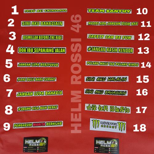 Foto Produk Sticker Visor Kaca Helm Cutting Sticker dari Helm Half Face VR46