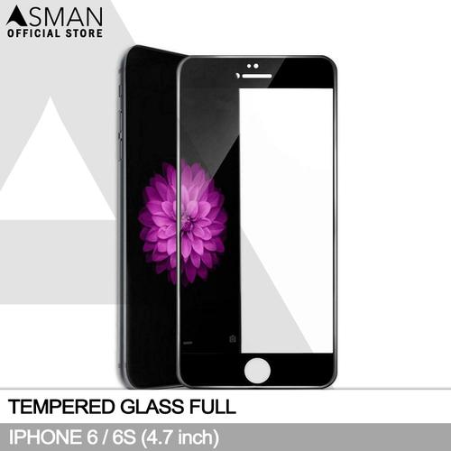 Gambar Tempered Glass Full iPhone 6 / 6s (4.7") | Anti Gores Kaca - Hitam - Hitam dari Asman official Kota Bekasi Tokopedia