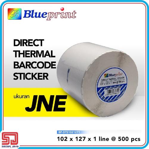Foto Produk Direct Thermal Sticker Label 102 x 127 mm Blueprint Barcode Resi JNE dari Sadar Jaya Mandiri