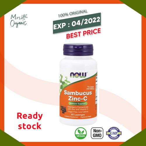 Foto Produk Now Foods, Sambucus Zinc-C, 60 Lozenges dari Mrs Organic
