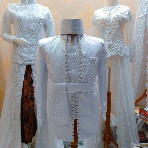 Jual Baju Pengantin Cowok Baju Cowok Beskap Pengantin Putih Jakarta Pusat Ahmad Rifai Kebaya Penga Tokopedia