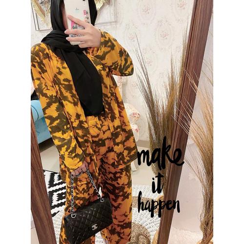 Foto Produk Damai fashion - baju SETELAN 2in1 cardigan kulot wanita TIE DYE LORENA dari LV.co Tanah abang