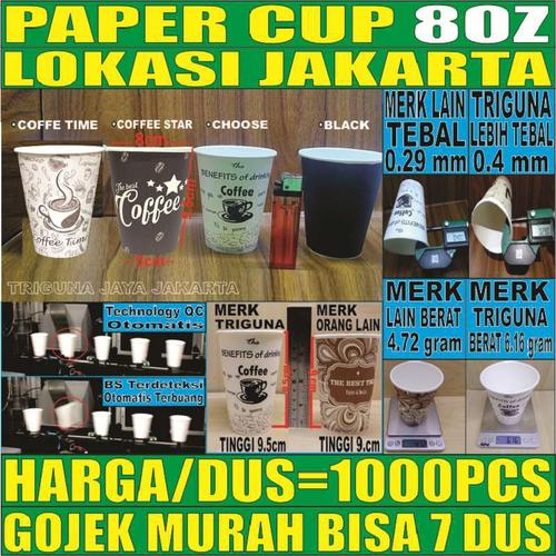 Foto Produk Paper Cup 8oz Per Dus Isi 1000pcs Gelas Kertas Kuat Kopi panas Jakrta dari triguna jaya jakarta