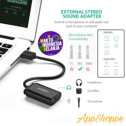 Jual UGREEN USB Audio Adapter Stereo 
