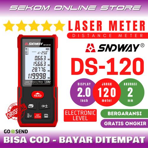 Foto Produk SNDWAY Meteran Laser Digital Distance 120 Meter SW-DS120 dari SEKOM ONLINE STORE