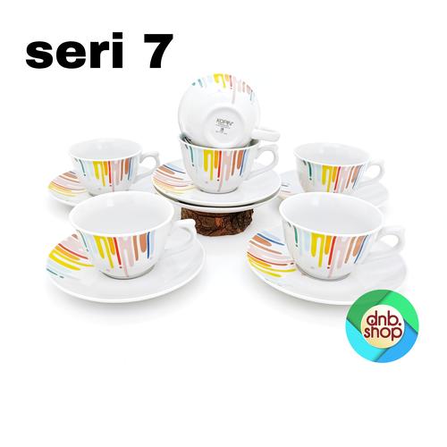 Foto Produk 6 Pasang Cangkir Set / Cangkir + Saucer Kopin Royal Heritage RAINBOW - Seri tujuh dari dnb.Shop