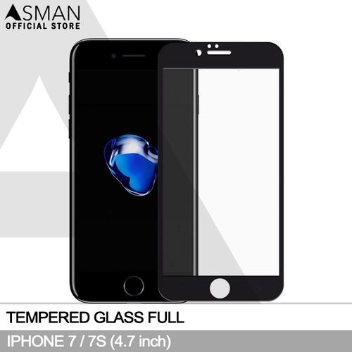 Gambar Tempered Glass Full iPhone 7 / 7s (4.7") | Anti Gores Kaca - Hitam - Hitam dari Asman official Kota Bekasi Tokopedia