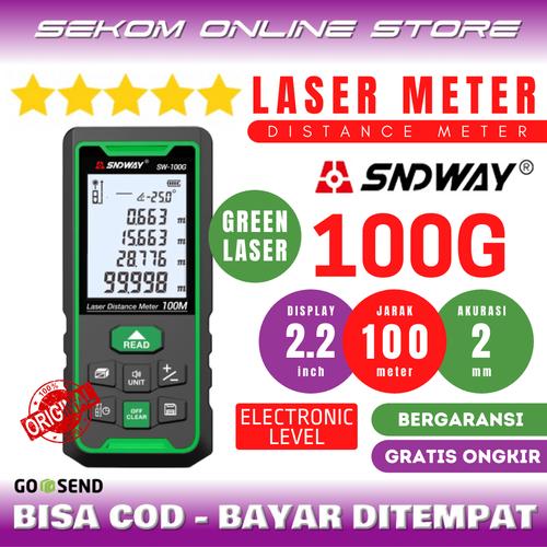 Foto Produk SNDWAY Meteran Digital Distance 100Meter SW-100G Laser Hijau dari SEKOM ONLINE STORE