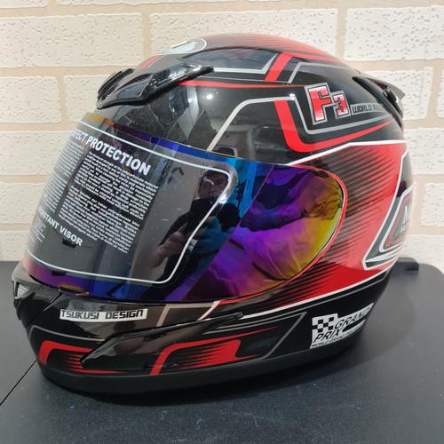 Foto Produk Helm JPN fullface F3 hitam gloss stiker merah dari Ideal Flora