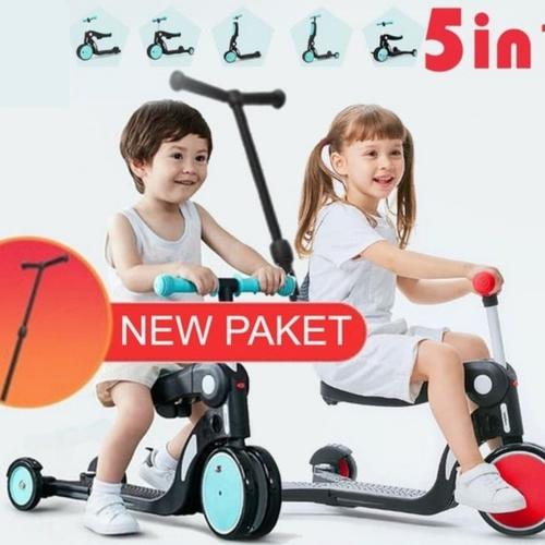Foto Produk Xiaomi BEBEHOO 5 in 1 Multifunctional Deformation Wheeled Scooter Bike - Dorongan Biru dari PIK88Elektronik