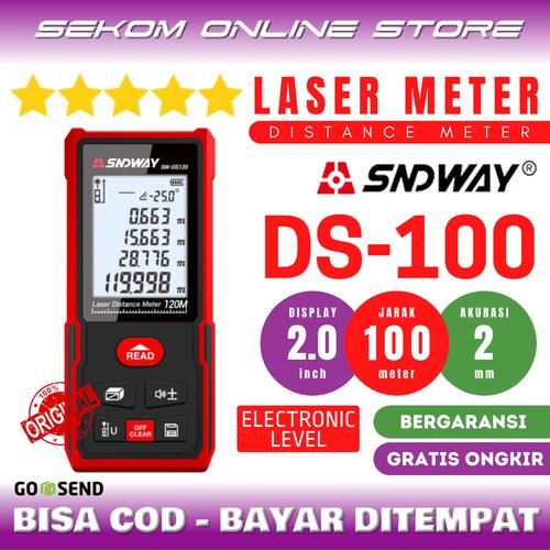 Foto Produk SNDWAY Meteran Laser Digital Distance 100 Meter NEW VERSION! SW DS100 dari SEKOM ONLINE STORE