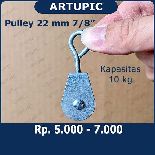 Foto Produk Pulley Puli Pulli Katrol Kerekan 7/8" 22 mm 7per8 Inch Kapasitas 10 kg dari ArtupicPeralatanPeternak