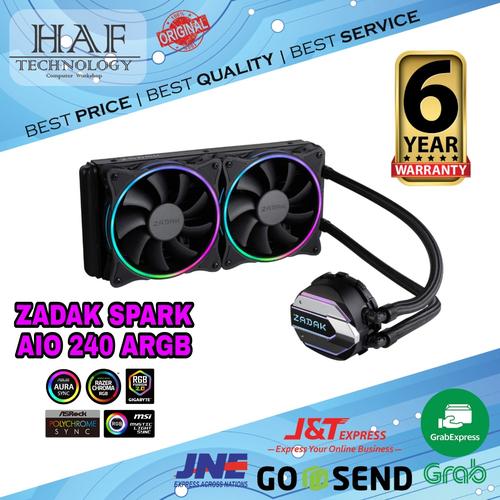Foto Produk Zadak Spark AIO ARGB 240mm A-RGB By asetek (Free snapback ZADAK) dari haf-tech