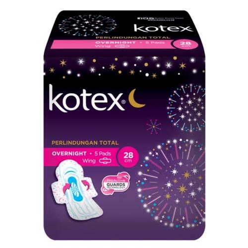 Pembalut Kotex Overnight Wing 28cm 5s 
