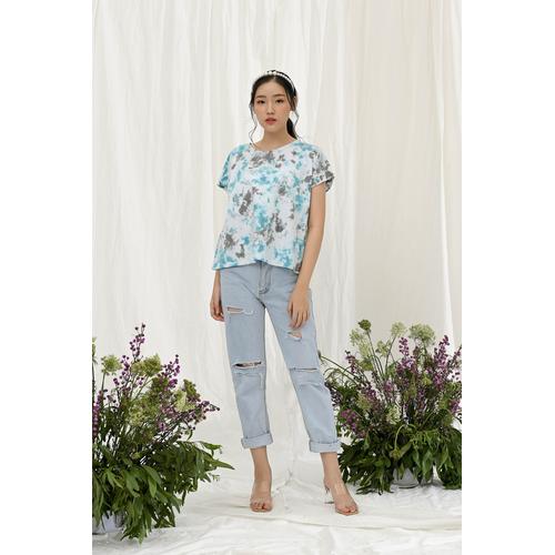 Foto Produk Yoenik Apparel Salsa Tie Dye oversize Tops Aqua Gray M15786 R111S4 dari Yoenik Apparel