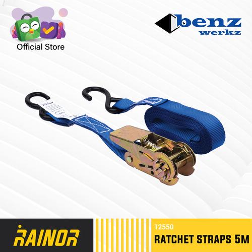 Foto Produk Tali pengikat Barang motor / Ratchet tie down 5meter Benz Werkz dari Rainor Indonesia