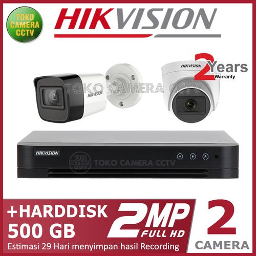 Foto Produk PAKET CCTV HIKVISION 2MP 4 CHANNEL 2CAMERA HDD 500GB dari TOKO CAMERA CCTV