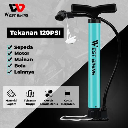 Foto Produk Pompa Sepeda 120 psi Bike Air Pump Alluminuim West Biking B4405 dari West Biking Indonesia