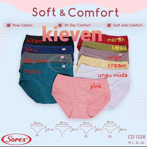 Foto Produk Cd celana dalam wanita sorex 1228 uk m l el ql katun midi original - M dari kieven