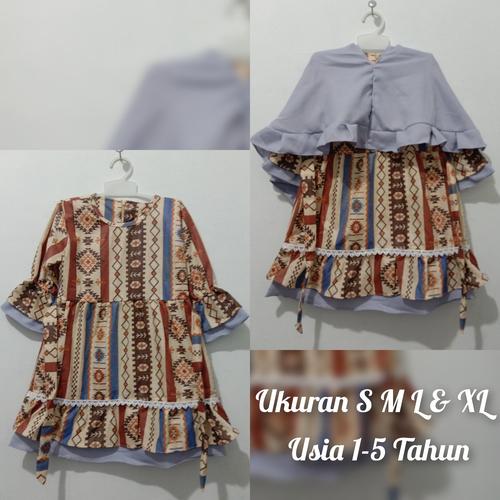 Foto Produk Gamis Anak Perempuan Set Kerudung Usia 5 Tahun - Uk.XL 4-5 tahun dari Amayya_shop