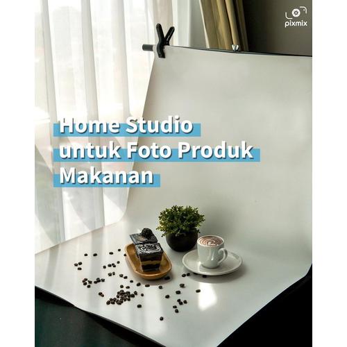 Foto Produk Mini Studio / Alas foto - Paket 60cm BG Warna + STAND BS70 dari pixmix