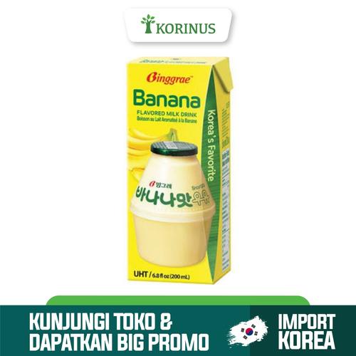 Foto Produk Binggrae Banana Flavored Milk 200 ml / Korean Banana Milk dari KORINUS