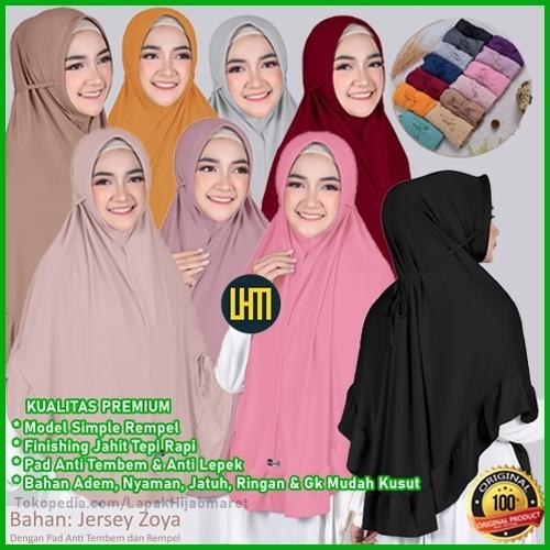 Foto Produk Hijab Khimar Bergo Tali Belakang Rempel Polos Jersey Kualitas Premium dari LAPAK HIJAB MARET