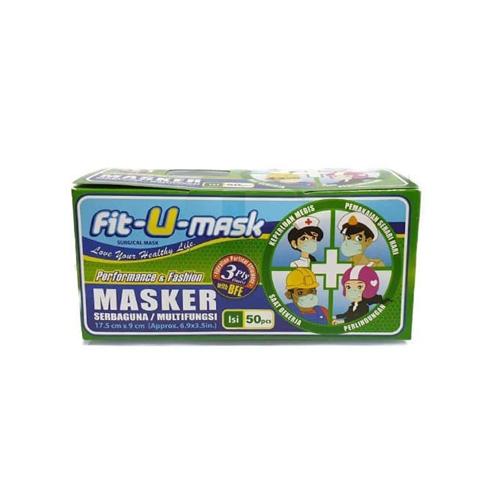 Foto Produk Masker Medis 3ply Medical Mask Surgical Masker Kesehatan isi 50pcs/box - FIT-U dari United Cleaning Official