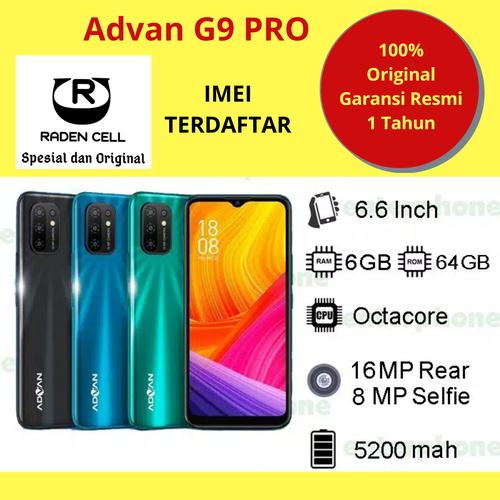 Foto Produk Advan G9 Pro Ram 6/64 GB Handphone Android 4G LTE Murah HP 4G Murah dari Raden cell