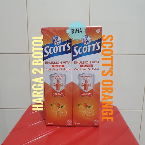 Foto Produk Scott's Malaysia Rasa Orange Jeruk Emulsion Vita Cod Liver Oil Extra dari Rina