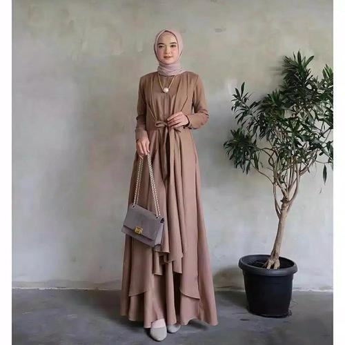 Gambar Baju Gamis Syari Wanita Terbaru Aluna Maxi Dress Termurah - Army dari hijabafwa Kota Bandung Tokopedia