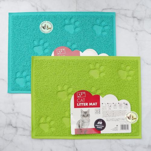 Foto Produk MPETS Cat Litter Mat Footprint/ Keset Alas Kandang Pasir Kucing - Hijau dari Happy Buddies