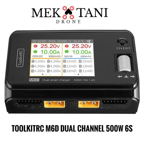 Foto Produk ToolkitRC M6D Dual Channel Lipo XT60 500W Charger - M6D Charger dari MekataniDrone