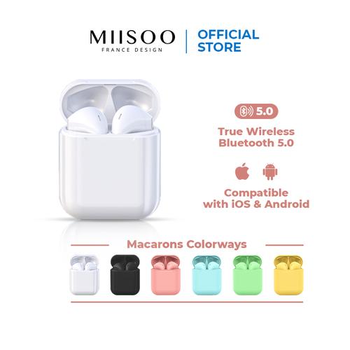 Gambar MIISOO i12 PRO Macaron TWS Earphone TRUE Wireless STEREO BLUETOOTH - Macaron WHITE dari Miisoo Official Shop Kab. Tangerang Tokopedia