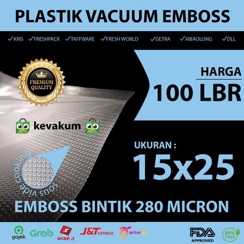Foto Produk Plastik Vacum Emboss 15x25 Plastic Vaccum Sealer Embos Vakum Embossed dari KEVAKUM - Kemasan Vakum
