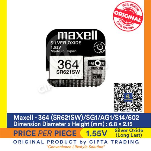 Foto Produk Button Cell - Maxell - 364 (SR621SW) dari Cipta Trading
