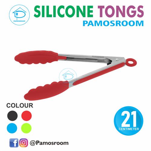 Foto Produk Pamosroom Penjepit Capitan Kue Makanan Gorengan Silikon 21cm Food Tong - Merah dari Pamosroom Living